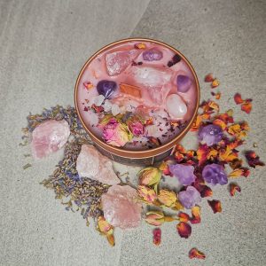 Peace and Love Crystal Candle